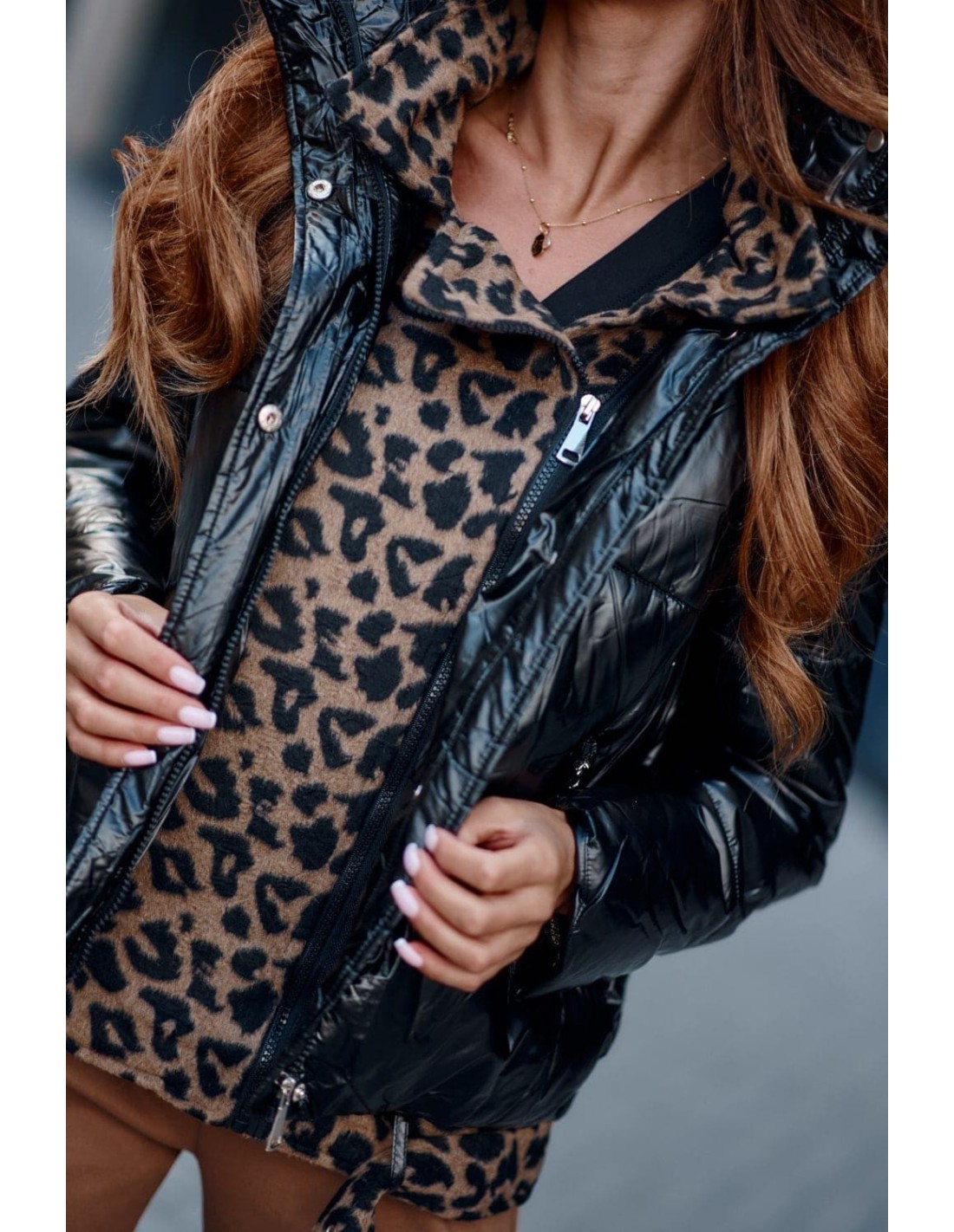 Black-cappuccino quilted jacket/vest 8273 - Online store - Boutique